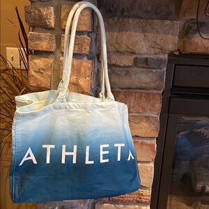 Athleta Blue Gradient Canvas Tote with Rope Handles